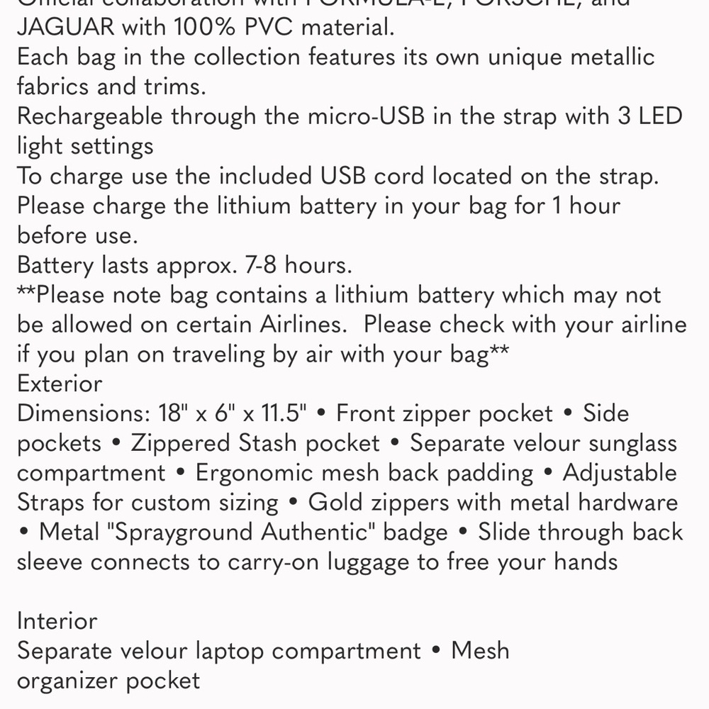 Sprayground FORMULA-E PORSCHE LED BACKPACK - Picture 16 of 16